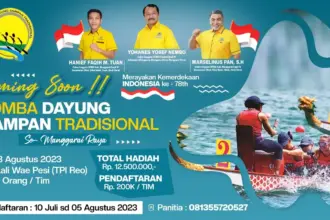 Meriahkan HUT Kemerdekan RI, Politisi Golkar Yohanes Nembo Gelar Lomba Dayung Sampan Tradisional