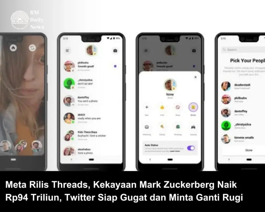 Meta Rilis Threads, Kekayaan Mark Naik Rp94 Triliun, Twitter Siap Gugat dan Minta Ganti Rugi