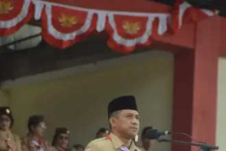 Pimpin Upacara HUT Pramuka ke 62, Bupati Herry minta anggota pramuka jadi garda terdepan tangkal berita Bohong